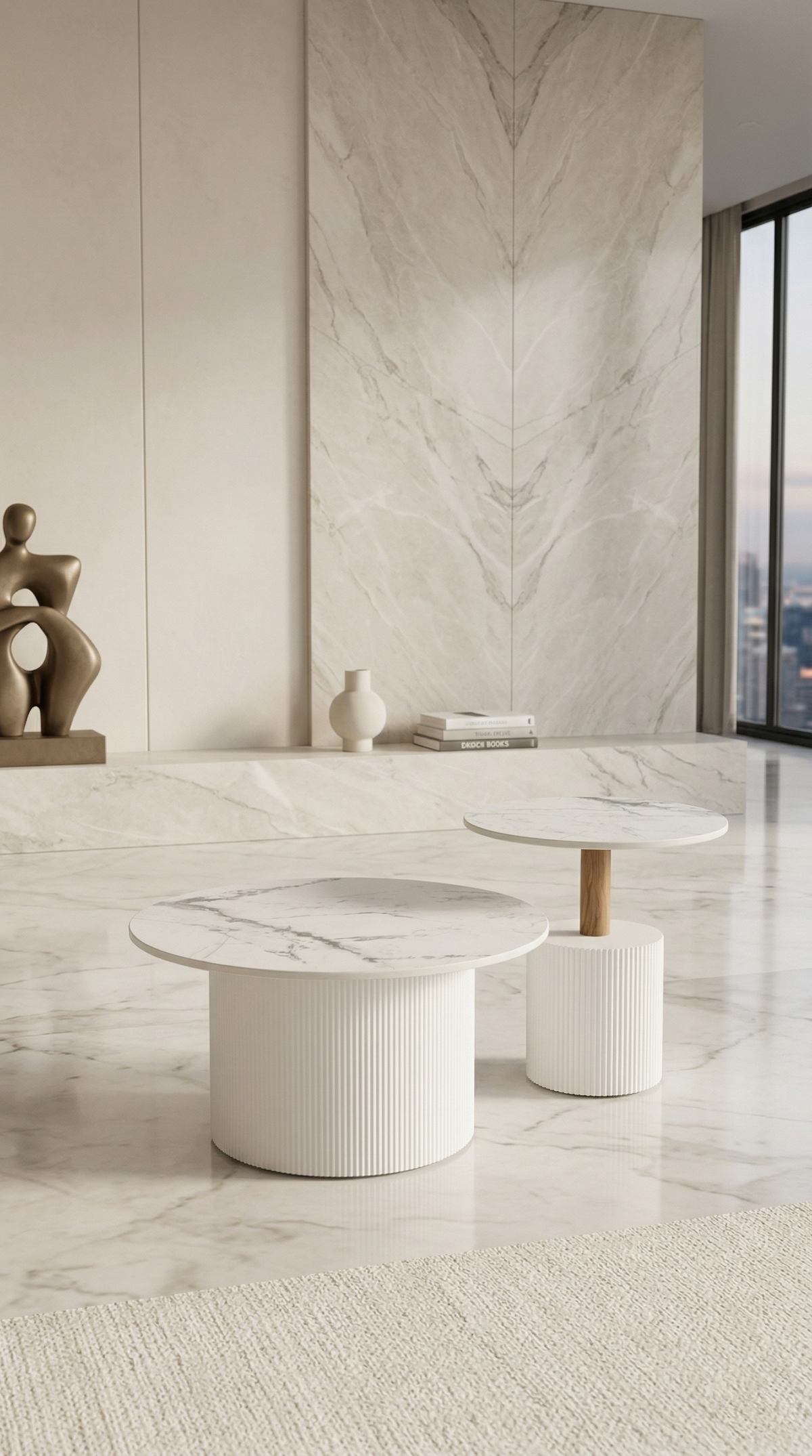Modern Minimalist Nesting Coffee Table Set for Contemporary Living Rooms