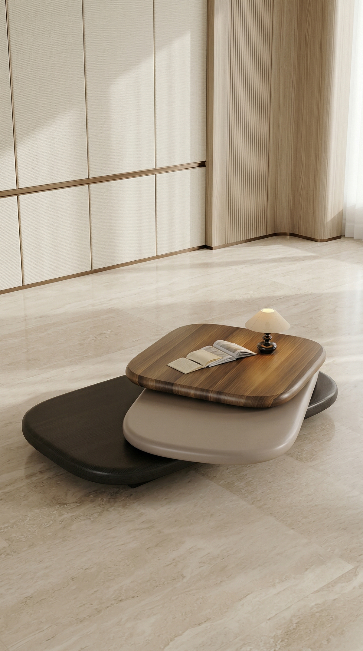 Luxury Rotating Marble Coffee Table - Modern Kinetic Furniture Design