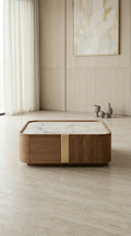 High-End Fluted Wood Coffee Table - A Haven of Modern Textural Design