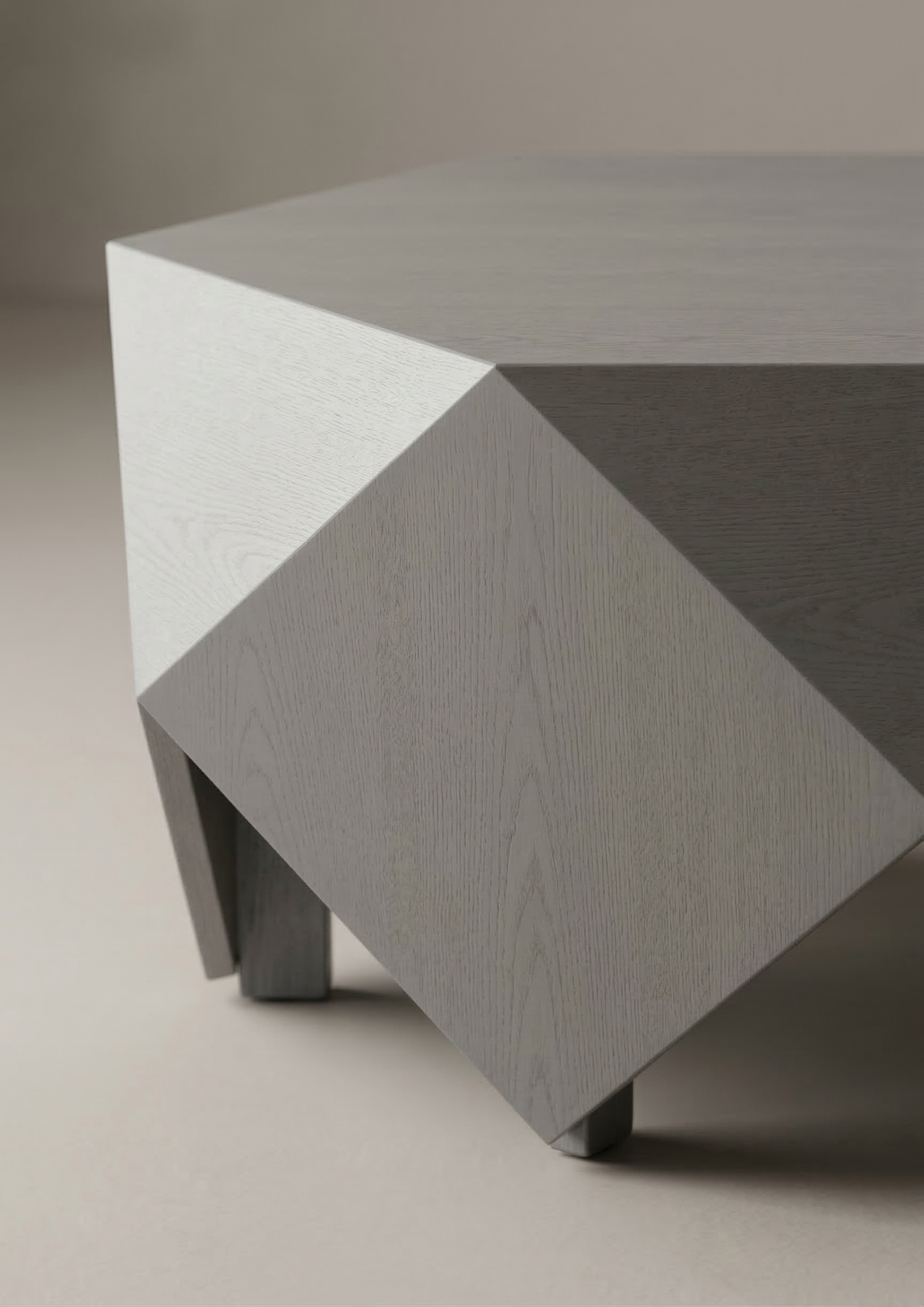 Grey Vistas | Geometric Hexagonal Coffee Table