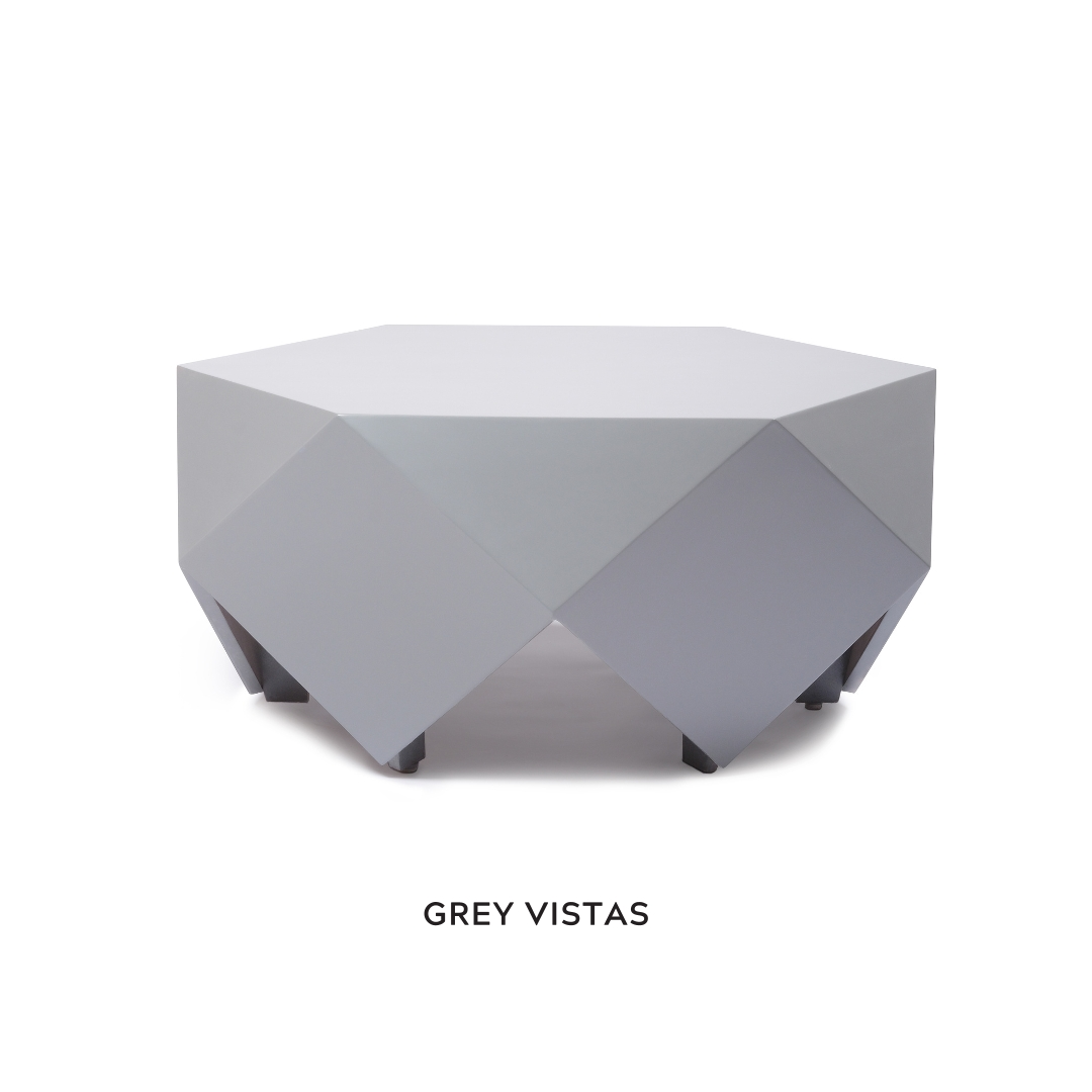 Grey Vistas | Geometric Hexagonal Coffee Table.