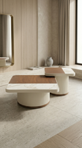 The Sculpture Pair: Two-Piece Art-Inspired Designer Coffee Table Set