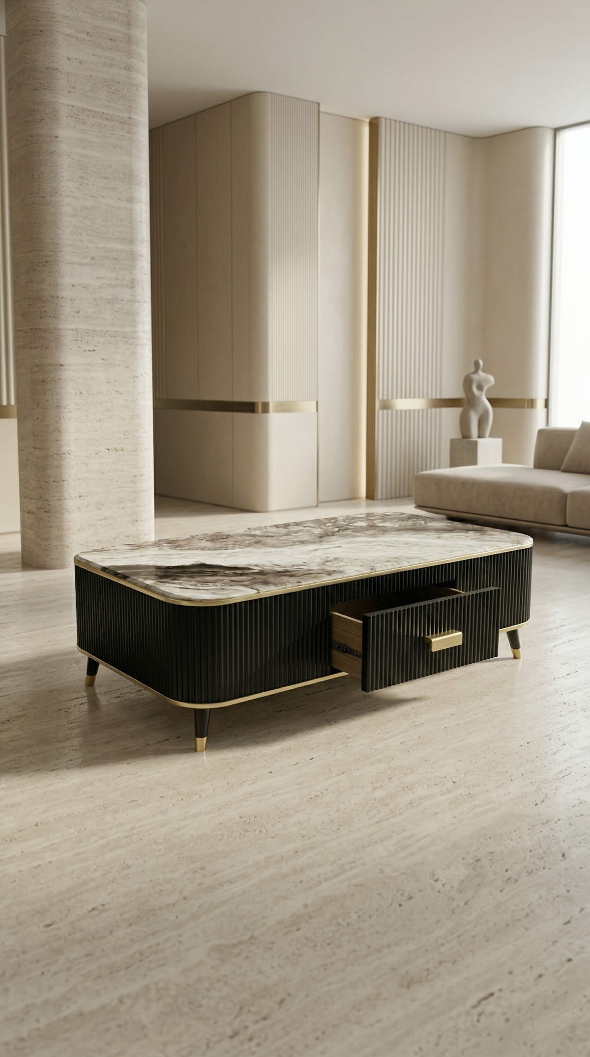 The Opulence: Grand Statement Coffee Table featuring Museum-Grade Craftsmanship