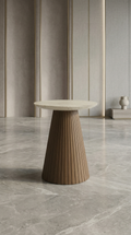 Elegant Fluted Wood Side Table with Minimalist Vertical Texture - Maison Arbor