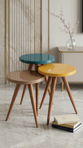 Polychrome Nesting Trio Side Tables - Modern Minimalist Living Room Accents