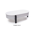 Timber Tryst | Minimalist Oval Lift-Top Coffee Table.
