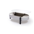 Timber Tryst | Minimalist Oval Lift-Top Coffee Table.