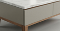 Maryland Whitewood | Marble-Top Dual Drawer Coffee Table.