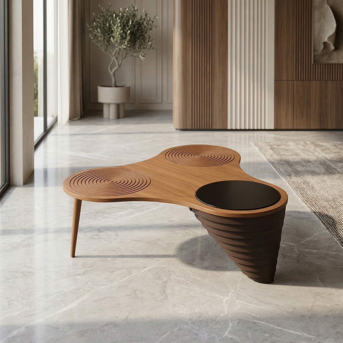Sculptural Biomorphic Coffee Table - Museum-Grade Designer Furniture India