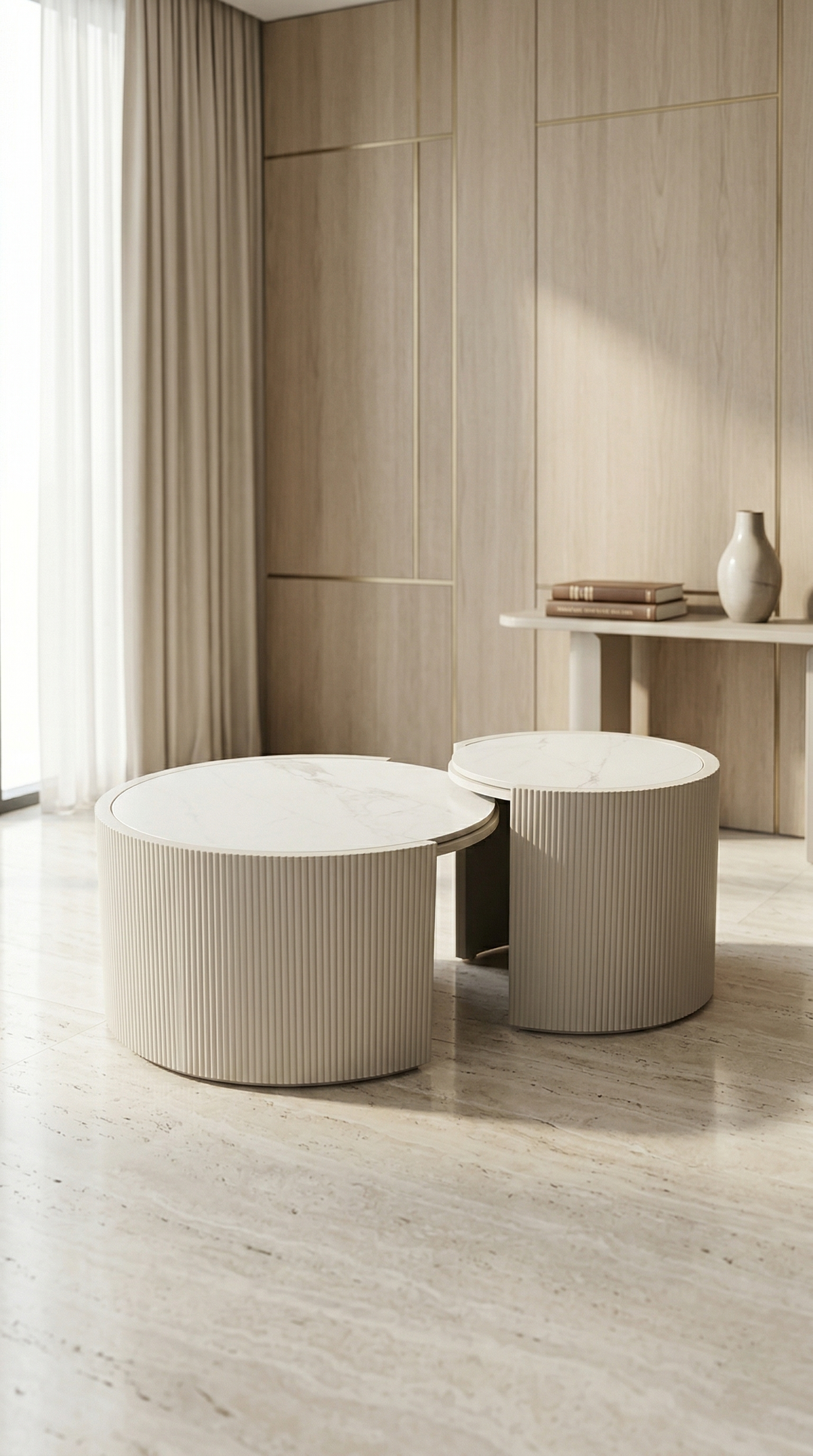 Premium Everwood Nesting Coffee Table Set for Versatile Living Room Layouts